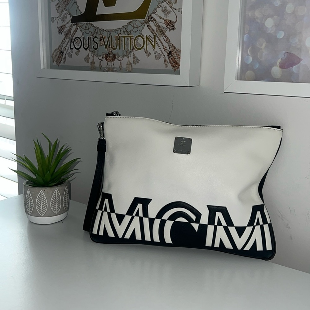 MCM Black and White Men's Bag